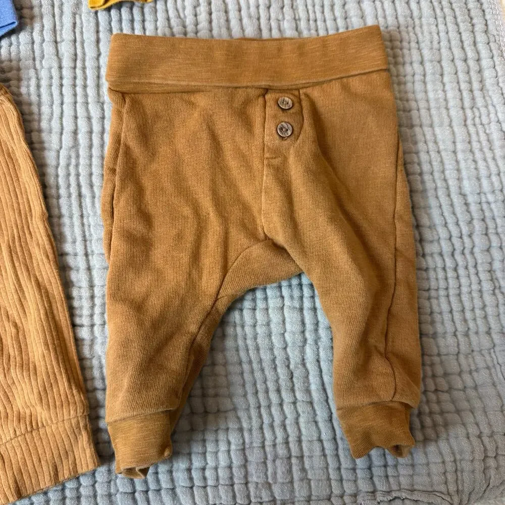 Lot 4 Pairs Baby Pants Leggings Boys 0-3 Months H&M 2-4 Months Mustard Brown